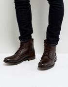Steve Madden Hardin Leather Boots In Brown - Brown