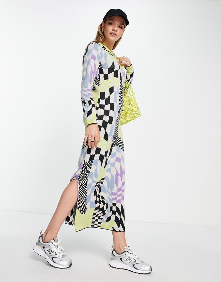 Y.a.s Knitted Print Maxi Dress In Multi