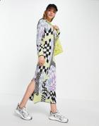 Y.a.s Knitted Print Maxi Dress In Multi