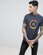 Pretty Green Vinyl Broadcast Logo T-shirt In Gray - Gray