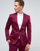 Asos Super Skinny Suit Jacket In Berry - Purple