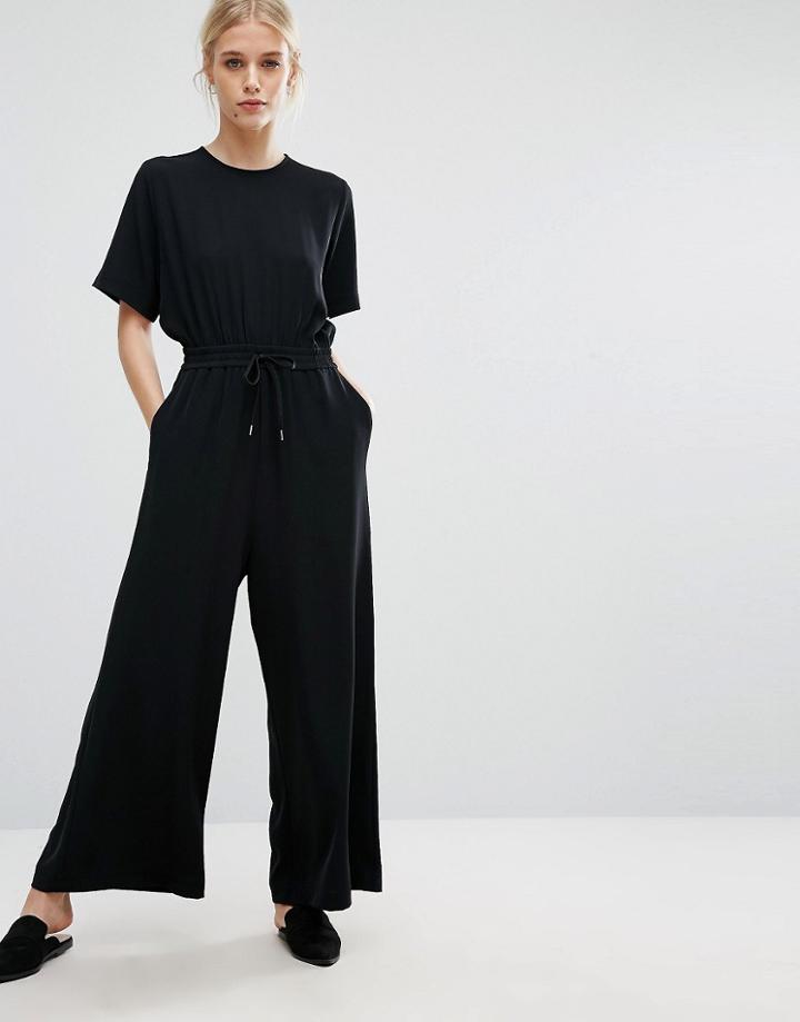 Weekday Jumpsuit With Drawstring - Black