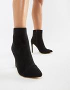 London Rebel Stiletto Ankle Boots - Black
