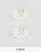 Asos Pack Of 2 Wraparound Lace Bracelet - White