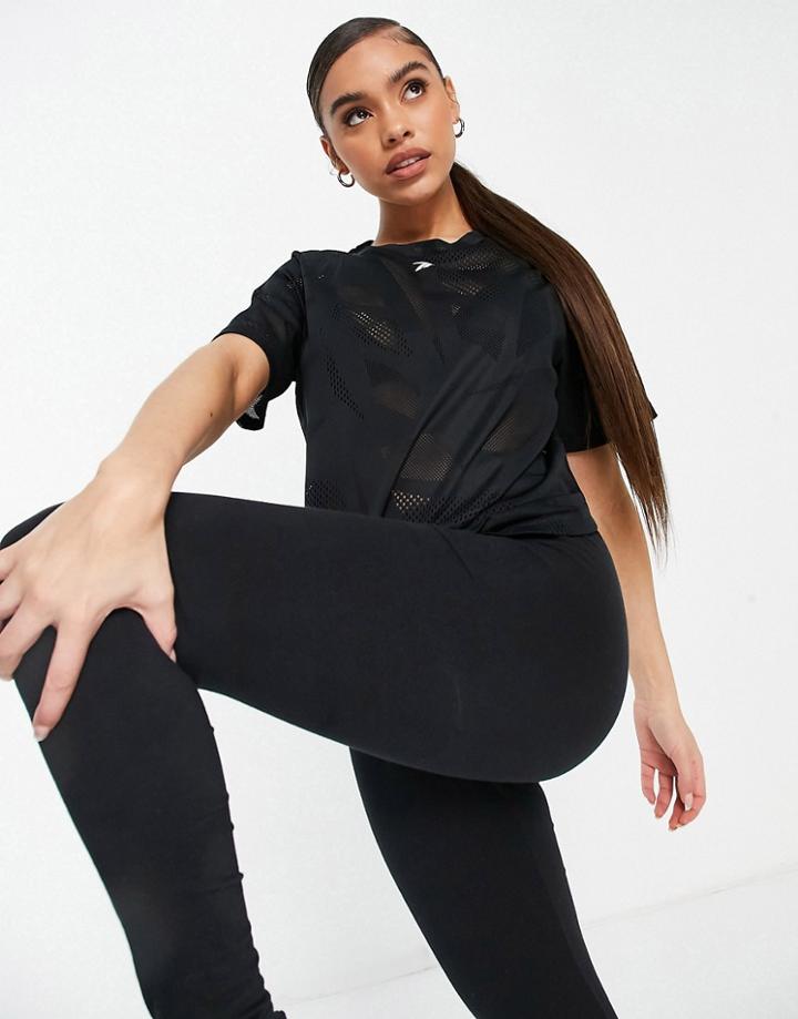 Reebok Training Performance Tech T-shirt In Black Print