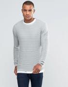 Brave Soul Ribbed Crew Neck Sweater - Gray