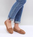 New Look Wide Fit Square Toe Loafer - Tan