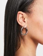 Svnx Classic Hoop Earrings In Silver