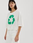 Weekday Recycled Edition Symbol T-shirt In White - White