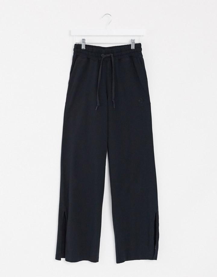 Converse Wide Leg Sweatpants In Black