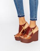 Truffle Collection Calla Platform Wedge Sandals - Tan