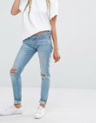 Noisy May Eve Keyhole Jeans - Blue