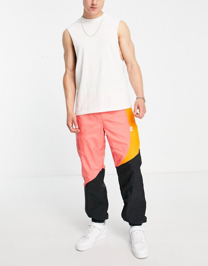 Adidas Originals Adicolor Bold Mixing Woven Track Pants In Multi-black