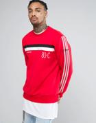 Adidas Originals 83-c Vintage Retro Sweatshirt In Red Bk5317 - Red