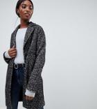 Asos Design Tall Cocoon Coat In Texture-gray