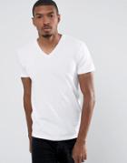 Esprit V-neck Organic Cotton T-shirt - White