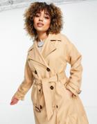 Na-kd Oversized Belted Coat In Beige-neutral