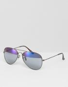 Asos Aviator Sunglasses With Split Lens - Gold
