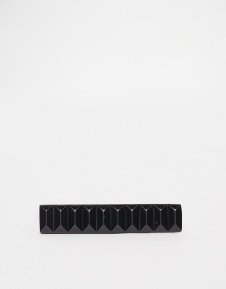 Asos Tie Bar With Ridges In Black - Black