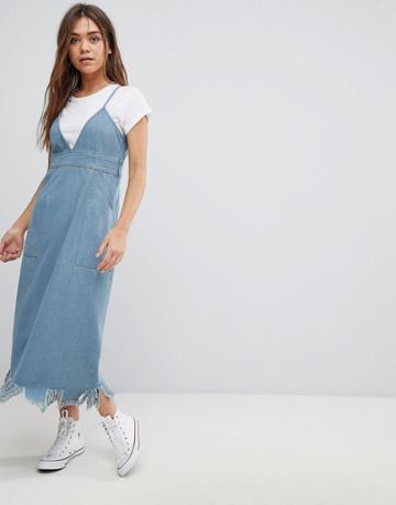 After Market Denim Midi Dress - Blue