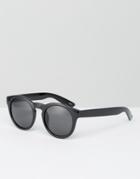 Monki Retro Round Keyhole Sunglasses - Black