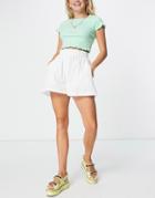 Cotton: On High Waisted Pull On Short In White