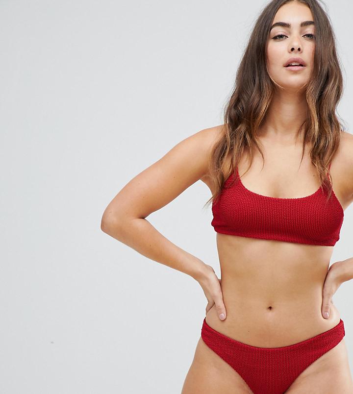 Weekday Sun Textured Crop Bikini Top