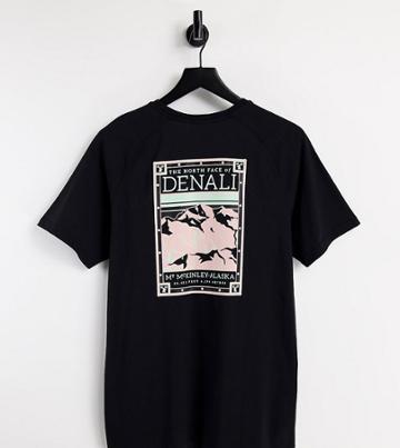The North Face Faces T-shirt In Black/pink Exclusive At Asos
