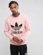 Adidas Originals Trefoil Crew Neck Sweatshirt In Pink Bs2196 - Pink