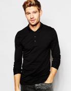 Asos Extreme Muscle Long Sleeve Polo In Black - Black