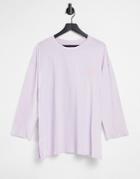 Cotton: On Long Sleeve Graphic Back Tee In Lilac-purple