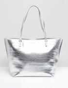 Carvela Croc Tote Bag - Silver