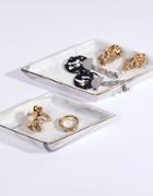 New Look Marble Diamond 2-pack Jewelry Trays - White