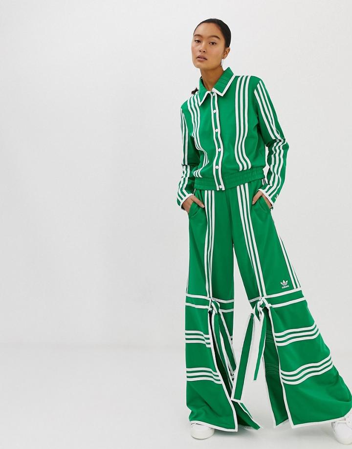 Adidas Originals X Ji Won Choi Split Front Track Pants In Green - Green