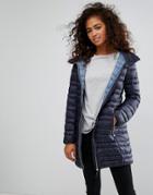 Esprit Down Midi Padded Coat - Blue