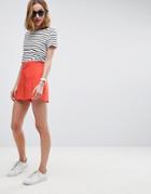 Asos Tailored D-ring Linen Shorts - Orange