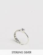 Asos Sterling Silver Chain Stone Ring - Silver