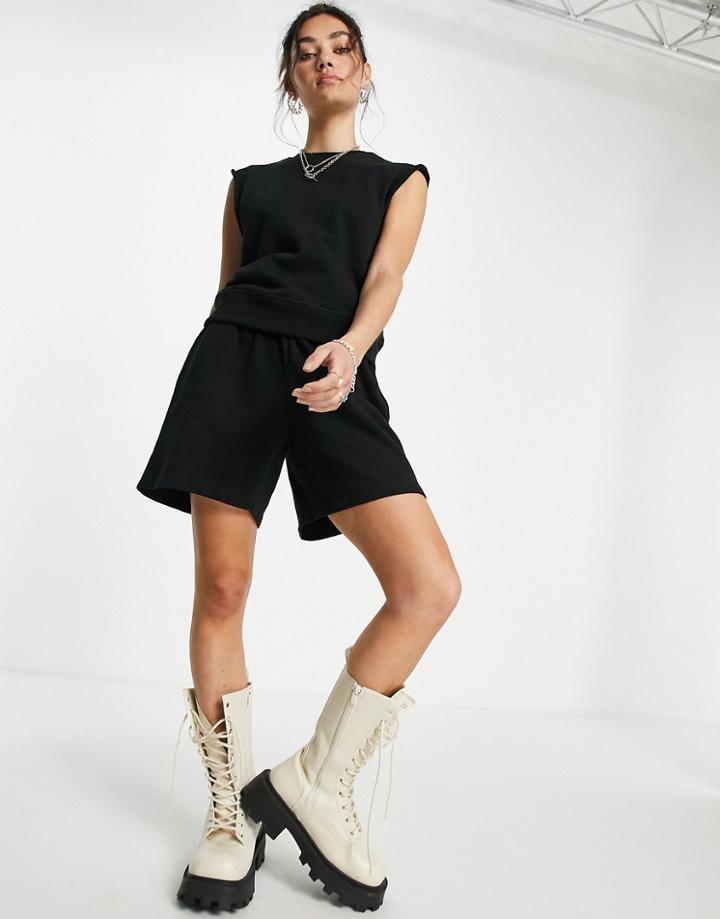 Only Longline Jersey Short Set In Black