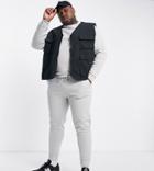 Threadbare Plus Crew Neck Sweatshirt & Sweatpants Tracksuit Set In Light Gray
