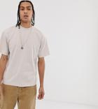 Collusion T-shirt In Pale Gray - Gray