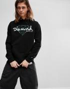 Diamond Supply Hoodie With Script Logo - Black