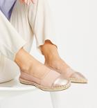 Asos Design Wide Fit Joy Toe-cap Espadrilles In Pink And Rose Gold-neutral