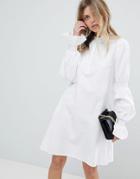 Y.a.s Shift Dress With Sleeve Detail - White