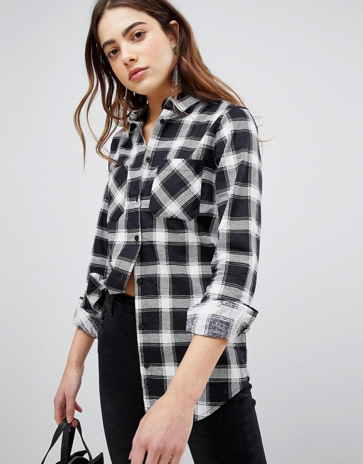 Brave Soul Billy Check Shirt - Black