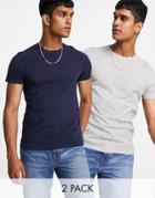 Wrangler 2-pack T-shirts In Gray-grey