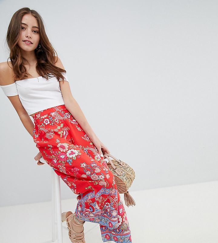 Miss Selfridge Printed Crop Wide Leg Pants