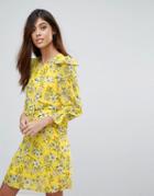 Vero Moda Floral Shift Dress - Yellow