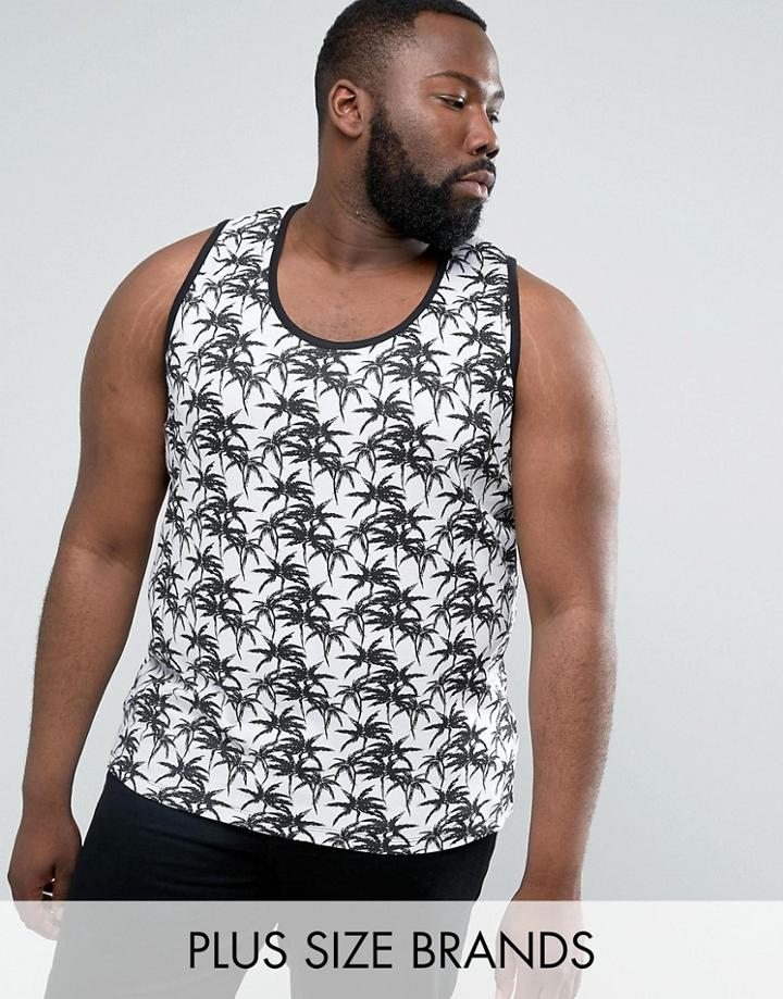 D-struct Plus Mono Palm Print Tank - White