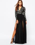 Missguided Lace Detail Maxi Dress - Black
