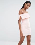 Missguided Bardot Bodycon Mini Dress - Blush